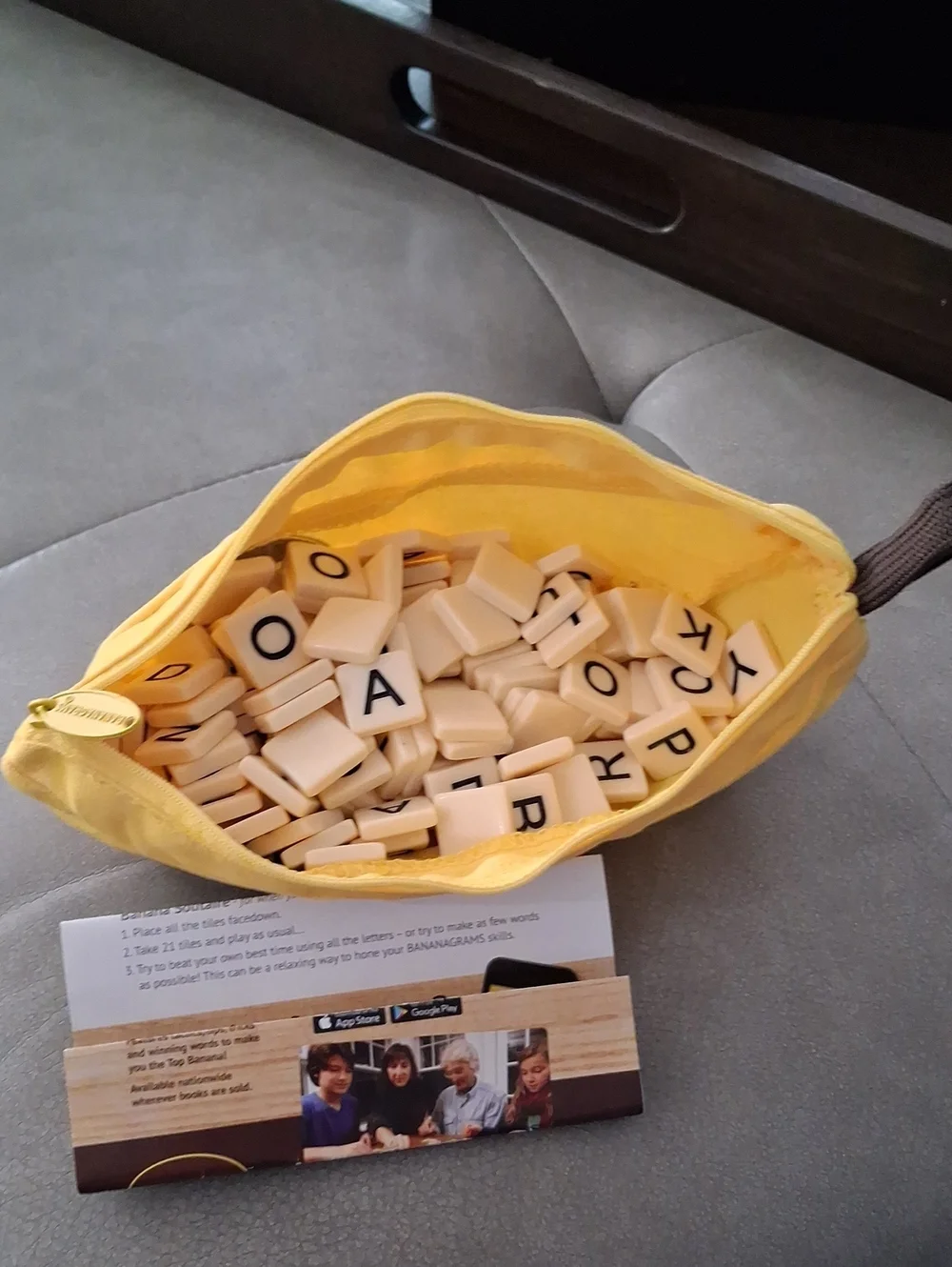 Bananagrams Game In Banana Shaped Carrying Case W Zip Closure